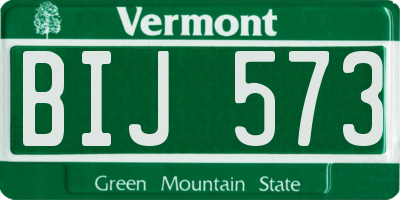 VT license plate BIJ573