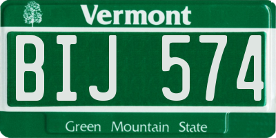 VT license plate BIJ574