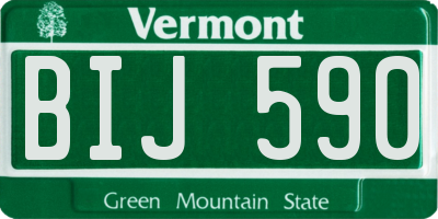 VT license plate BIJ590