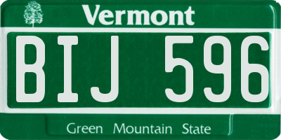 VT license plate BIJ596