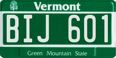 VT license plate BIJ601