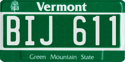 VT license plate BIJ611