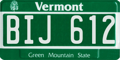 VT license plate BIJ612