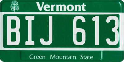 VT license plate BIJ613