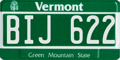 VT license plate BIJ622