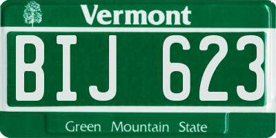 VT license plate BIJ623