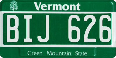 VT license plate BIJ626
