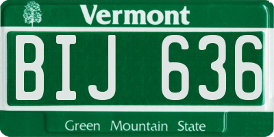 VT license plate BIJ636