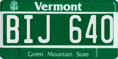 VT license plate BIJ640