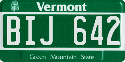 VT license plate BIJ642