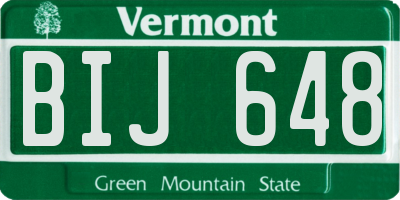VT license plate BIJ648