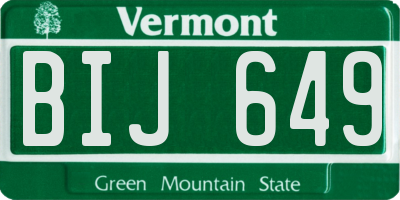 VT license plate BIJ649