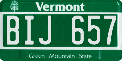 VT license plate BIJ657