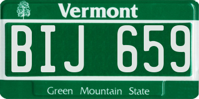 VT license plate BIJ659