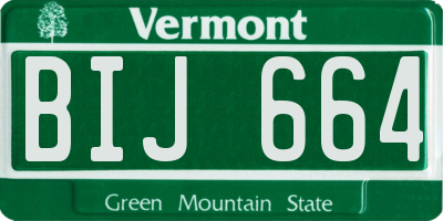 VT license plate BIJ664