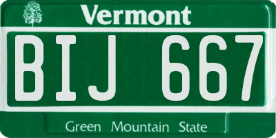 VT license plate BIJ667