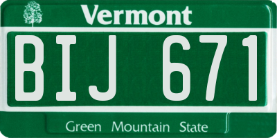 VT license plate BIJ671