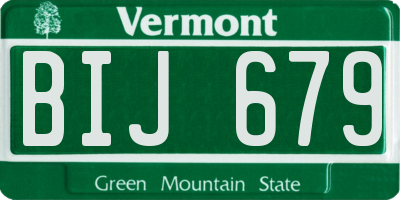 VT license plate BIJ679