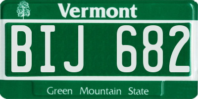 VT license plate BIJ682