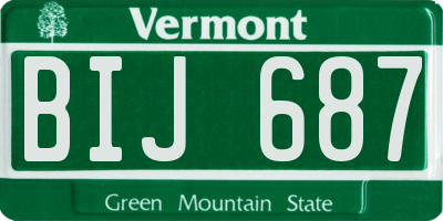 VT license plate BIJ687