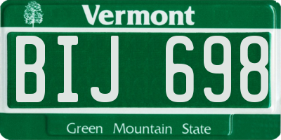 VT license plate BIJ698