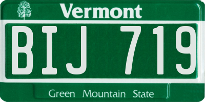 VT license plate BIJ719