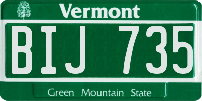 VT license plate BIJ735