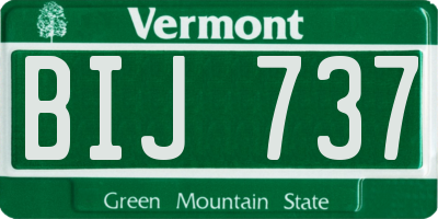 VT license plate BIJ737