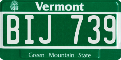 VT license plate BIJ739