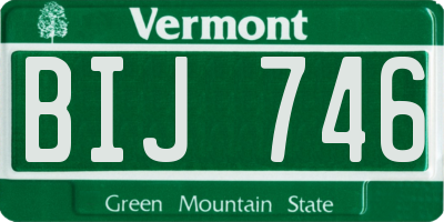 VT license plate BIJ746