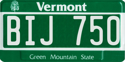 VT license plate BIJ750