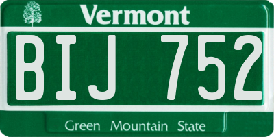VT license plate BIJ752