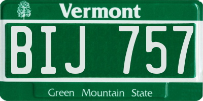 VT license plate BIJ757