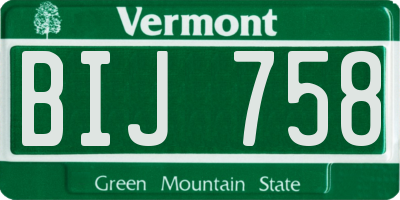 VT license plate BIJ758