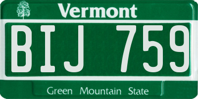 VT license plate BIJ759