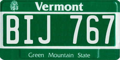 VT license plate BIJ767