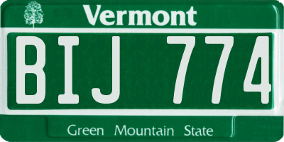 VT license plate BIJ774