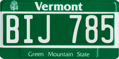 VT license plate BIJ785