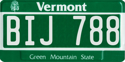VT license plate BIJ788