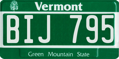 VT license plate BIJ795