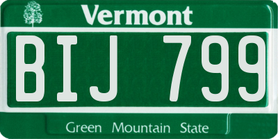 VT license plate BIJ799