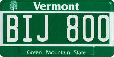 VT license plate BIJ800