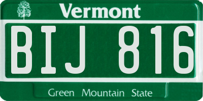 VT license plate BIJ816