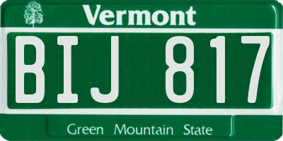 VT license plate BIJ817