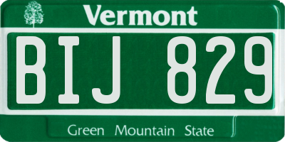 VT license plate BIJ829