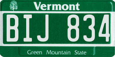 VT license plate BIJ834