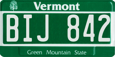 VT license plate BIJ842