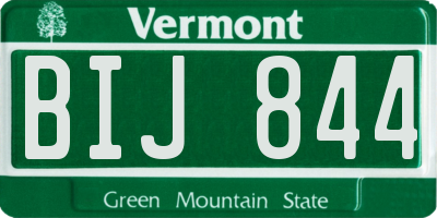 VT license plate BIJ844