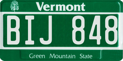 VT license plate BIJ848