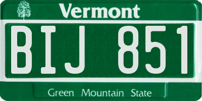 VT license plate BIJ851